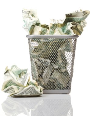 Money in basket clipart