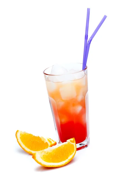 stock image Tequila sunrise with sliced orange.