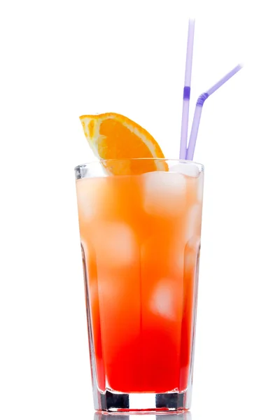 stock image Tequila sunrise with sliced orange.