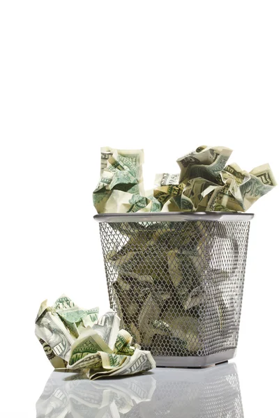 Money in basket — Stock Photo, Image