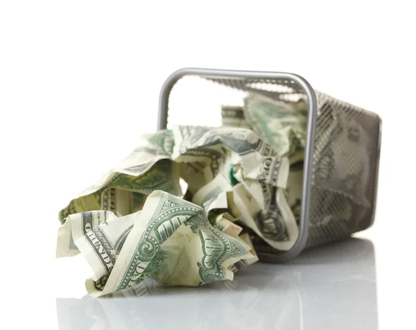 Money in basket — Stock Photo, Image
