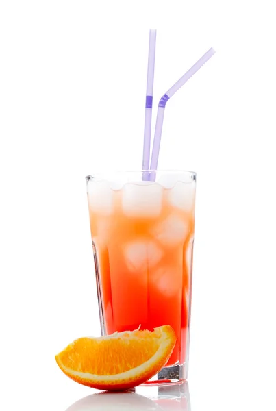 Stock image Tequila sunrise with sliced orange.