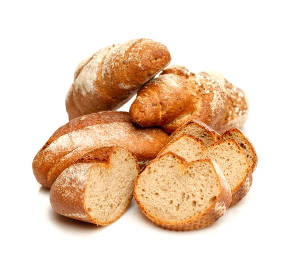 Изолированный разнообразный хлеб — стоковое фото