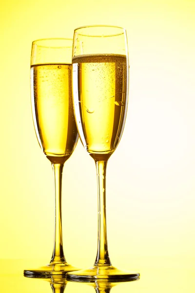 Coppia di flauti champagne — Foto Stock