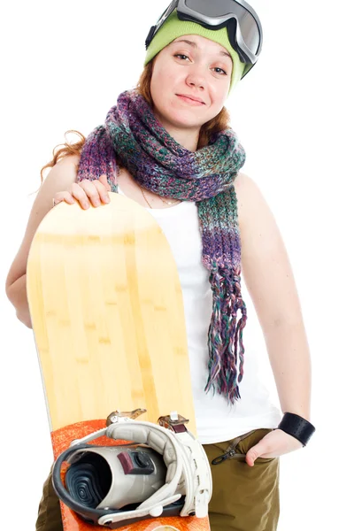 Stock image Woman with snowboard