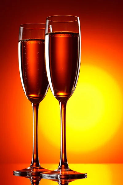 Pair of champagne flutes — Stock Photo, Image