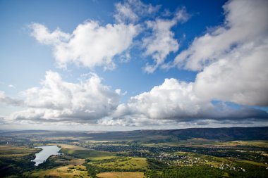 Landscape with sky and clouds clipart