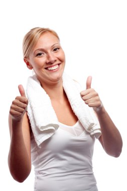 Young woman after workout clipart