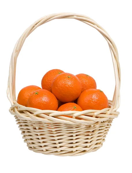 Košík s mandarinkami. — Stock fotografie