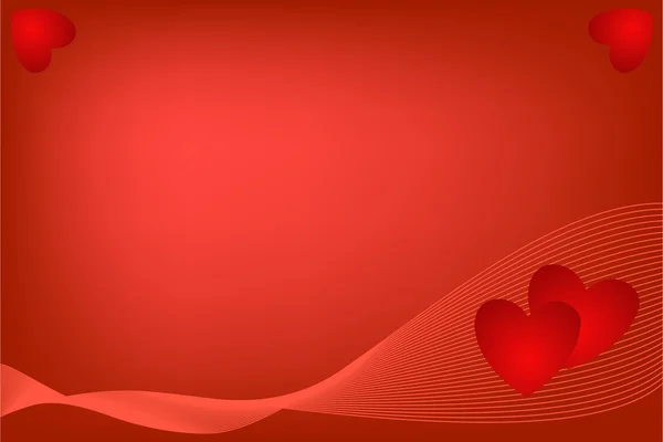 Hjärtan på en röd bakgrund — Stock vektor
