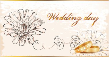 Vintage wedding card. clipart