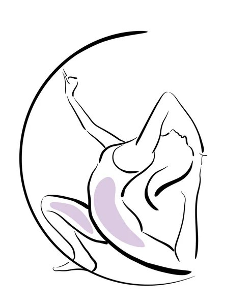 Fille faire de l'exercice de yoga — Image vectorielle