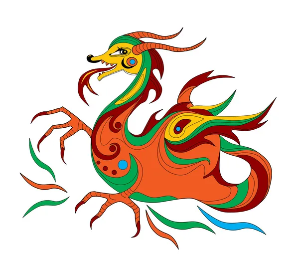 Drôles de dragon chinois est le symbole du calendrier 2012 — Image vectorielle