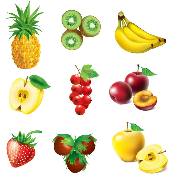 Набір фрукти — стоковий вектор