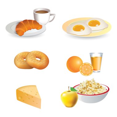 Kahvaltı simgesi seti