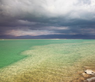 The thunderstorm at the Dead Sea clipart
