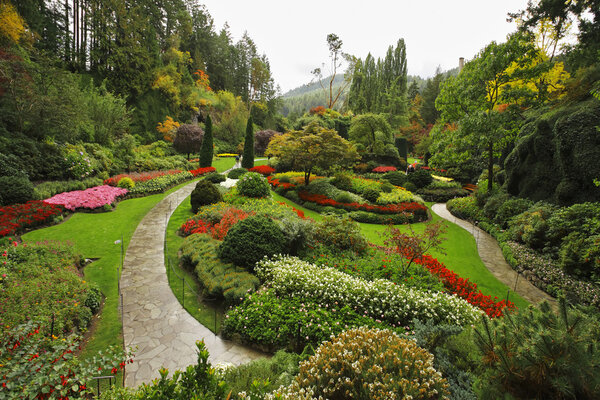 Butchard - garden on island Vancouver in Canada
