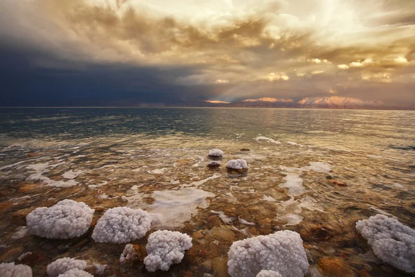 A tavaszi villám-vihar a Holt-tengernél — Stock Fotó