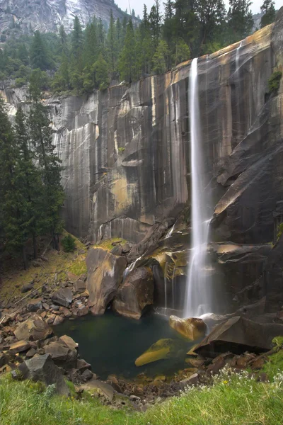 Wasserfall in einem Wald. — Stockfoto