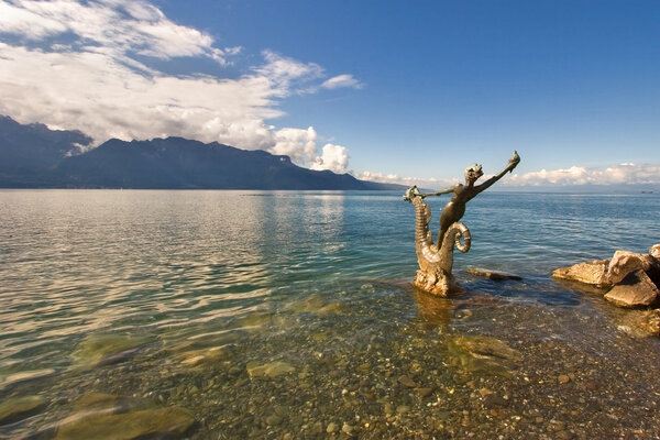 Sculpture in water.