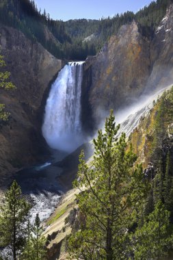 Falls in Yellowstone national park clipart