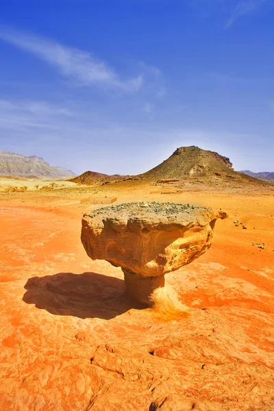 Huge rock in the heated desert — Stock Photo, Image