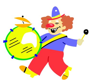 Illustration of the clown on white background clipart