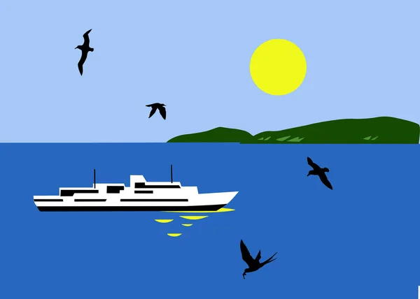 Ilustração do barco à vela marítimo —  Vetores de Stock