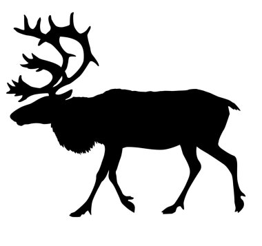 Vector silhouette of the reindeer