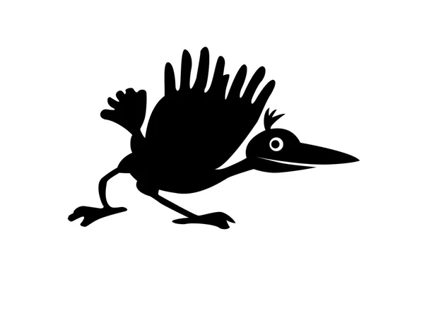 Vector silhouette funny ravens — Stock Vector
