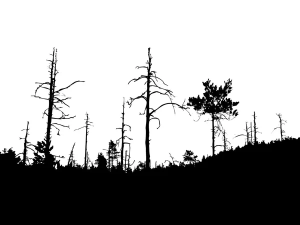 Silhouette vectorielle vieux bois sec — Image vectorielle