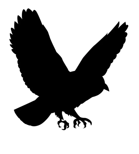 Vektor silhuett av glupsk fågeln på vit bakgrund — Stock vektor