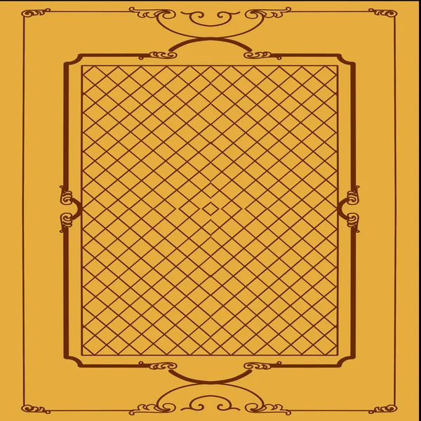 Декоративная рамка на коричневом фоне — стоковый вектор
