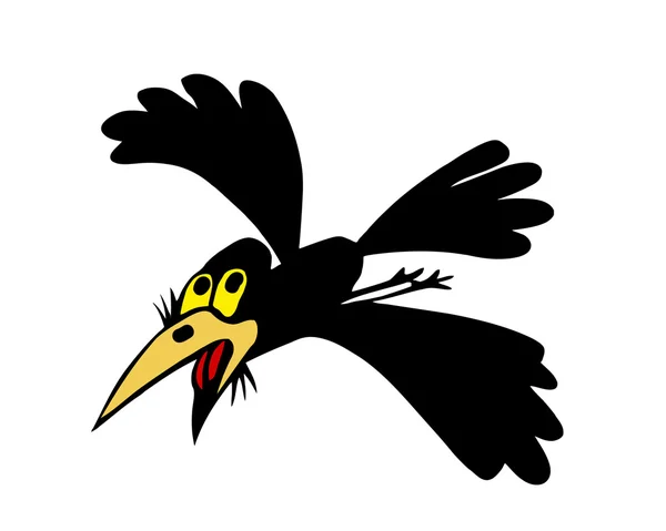 Cuervos voladores — Vector de stock
