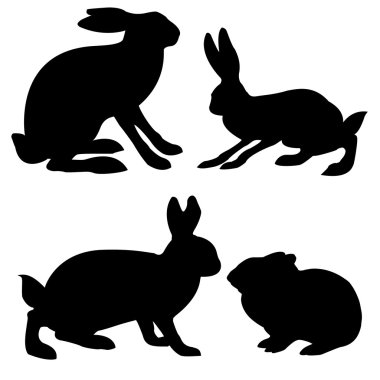 Hares and rabbits clipart