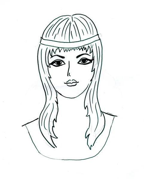Porträtt av flickan — Stock vektor