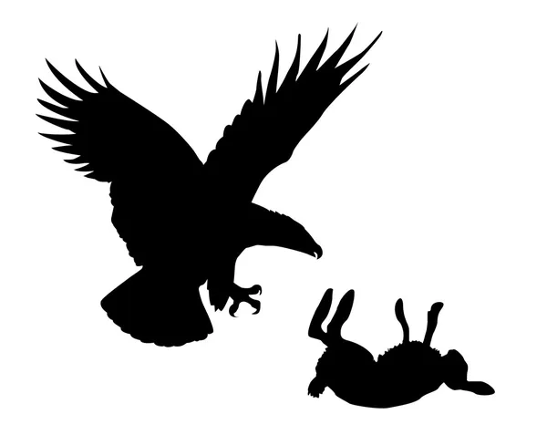 Adler und Hase — Stockvektor