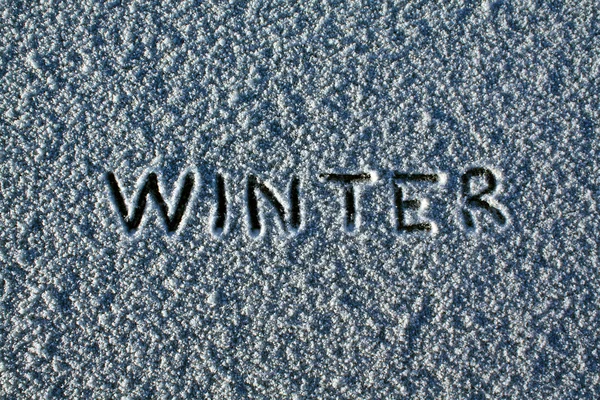 stock image Snow with inscription