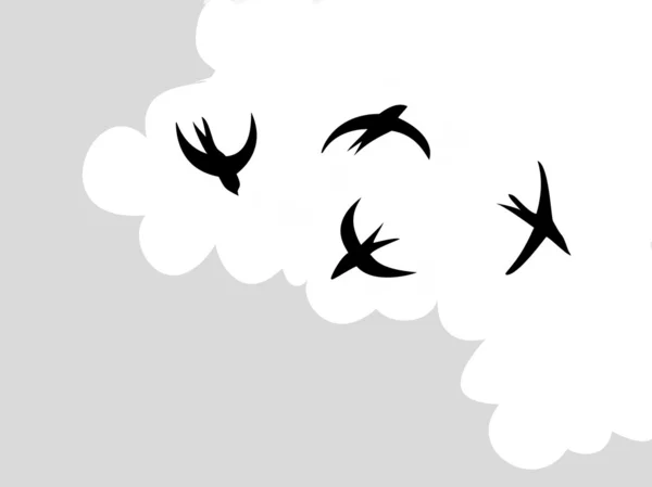 Ласточка, летящая в небо — стоковый вектор