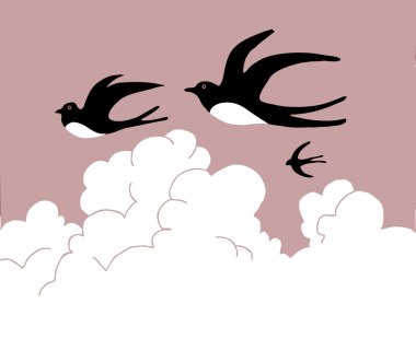 Swallow flying clipart