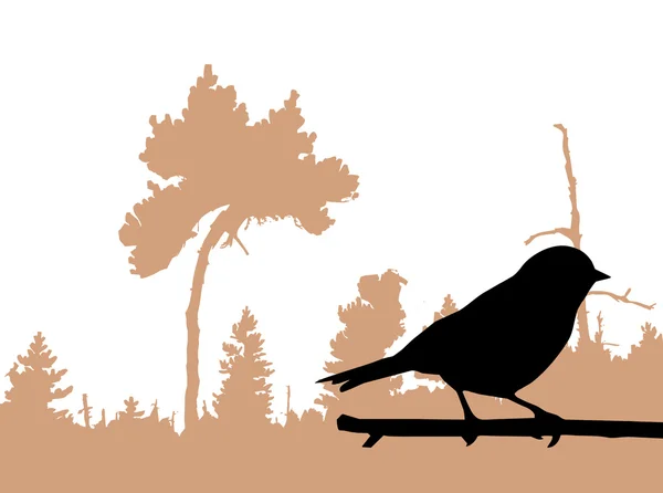 Ptak na gałęzi — Wektor stockowy