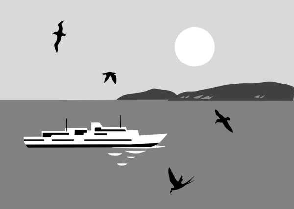 Yelkenli seaborne — Stok Vektör