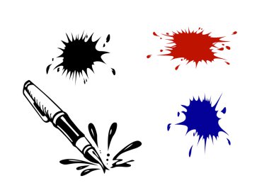 vector varicoloured inkblots on white background clipart