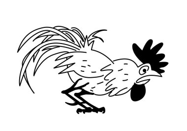 vector silhouette cock on white background clipart