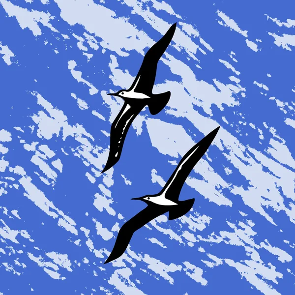 矢量剪影燕子抽象背景上 — 图库矢量图片