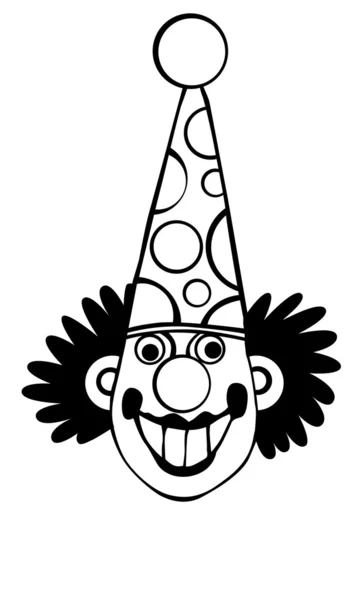 Silhouette vectorielle clown sur fond blanc — Image vectorielle