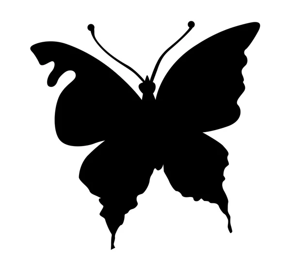 Vektor Silhouette Schmetterling auf weißem Hintergrund — Stockvektor