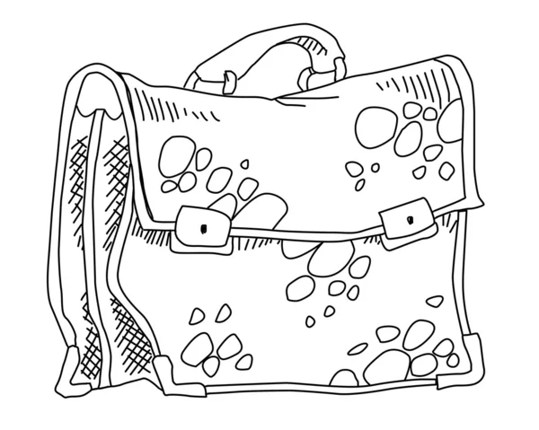 Векторний ескіз старого портфеля на білому тлі — стоковий вектор