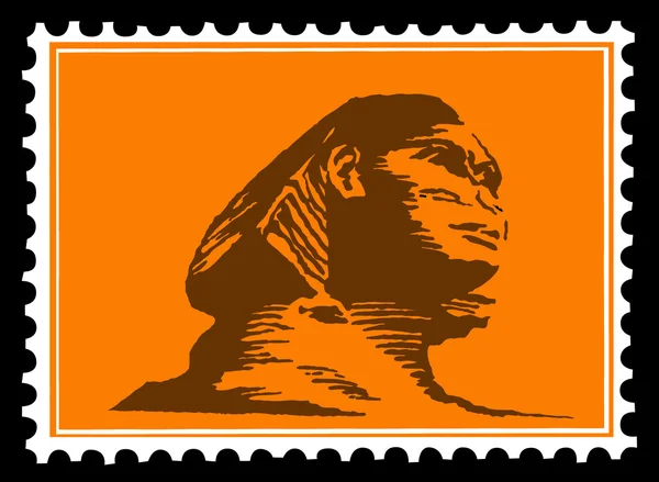 Silhouette vettoriale della sfinge sui francobolli — Vettoriale Stock