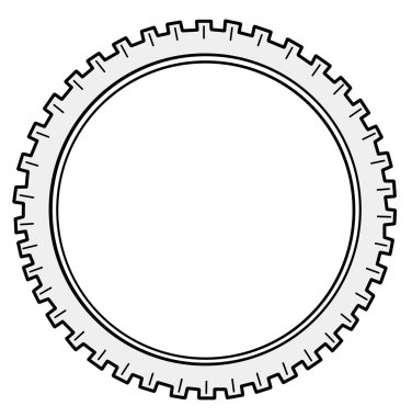 Vector silhouette cogwheel on white background clipart